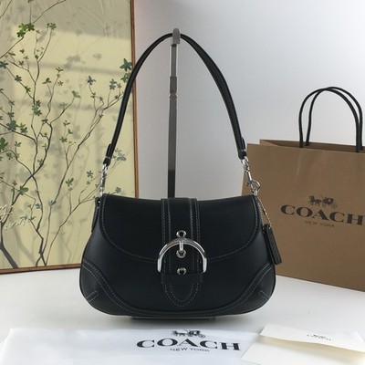 Coach Soho Shoulder Bag Black Regenerative Leather CR699 Outlet
