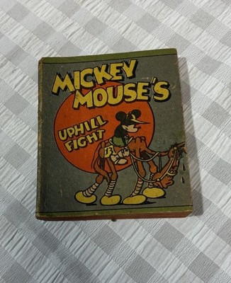 Mickey Mouse s Uphill Fight 1934 Whitman Disney Book Vintage VG-Good