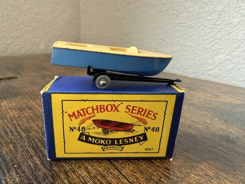 RARE TOP ! MATCHBOX LESNEY MOKO - TRAILER WITH ... BOAT - N° 48 RARE TOP ! MATCHBOX LESNEY MOKO - TRAILER WITH ... BOAT - N° 48