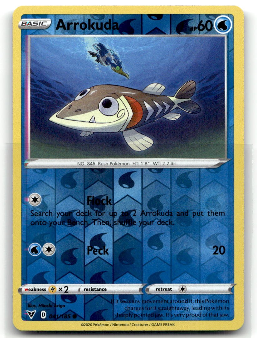 Arrokuda 041/185 Common Vivid Voltage Pokemon Reverse Holo Near Mint