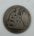 1876 CC Seated Liberty Half Dollar 50C Carson City Mint Silver US Coin