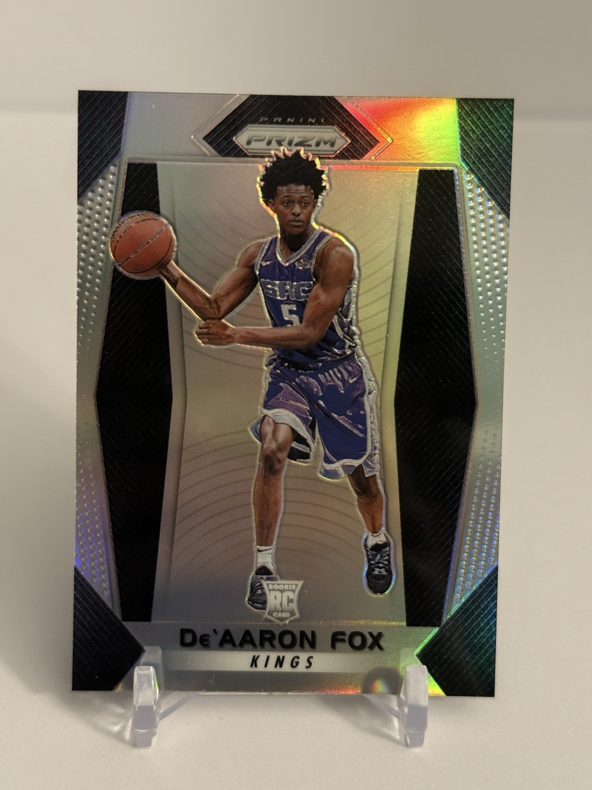 De’Aaron Fox 2017-18 NBA Panini Prizm Silver Prizm Rookie RC #24 Kings Spurs