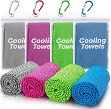 4PK Cooling Towels 40x12 Microfiber Gym Run Yoga