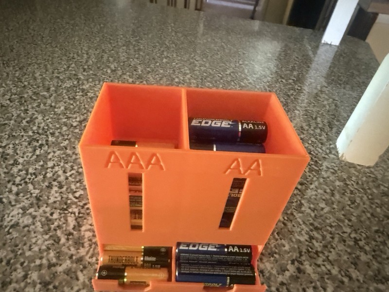 Orange Plastic AA & AAA Battery Organizer Compartment Box with Compartments