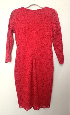 Calvin Klein Women's Red Lace Dress Size 4 Calvin Klein Women's Red Lace Dress Size 4
