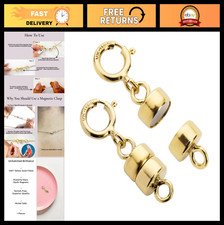 14K Yellow Gold Filled Magnetic Clasp Converter for Necklaces Bracelets - 2 Pc