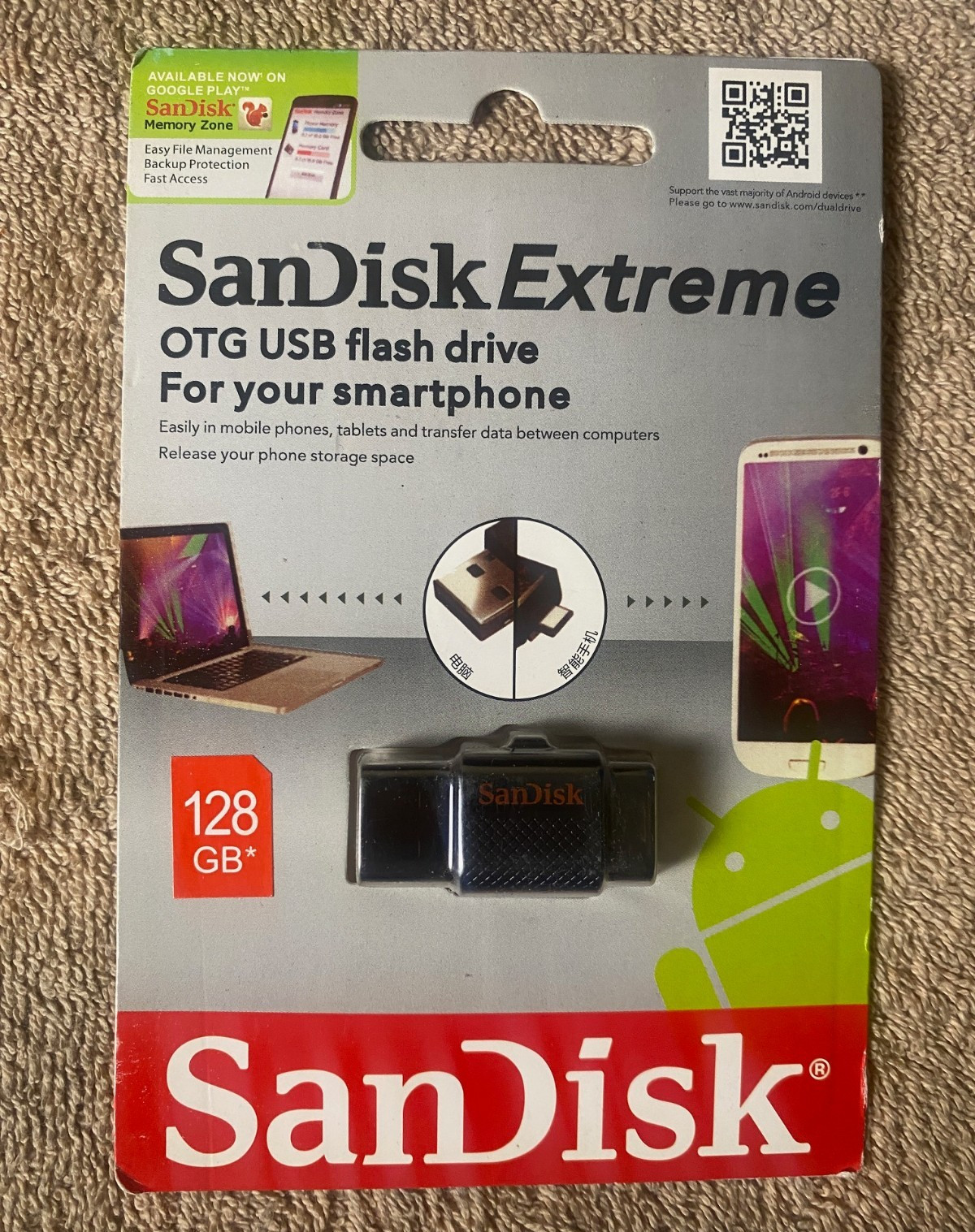 SanDisk Extreme 128GB OTG USB Android Smartphone Flash Drive