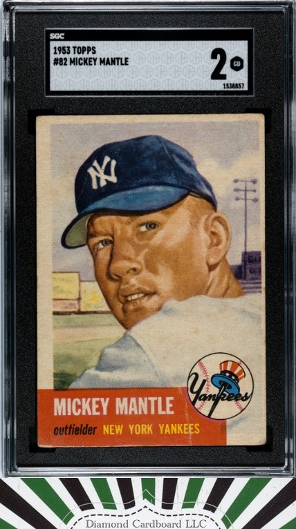 1953 Topps #82 Mickey Mantle SGC 2