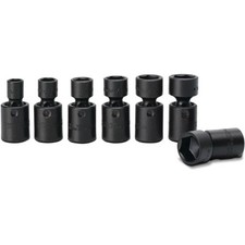 38 Drive Universal Swivel Deep Impact Socket Set Cr Molybdenum Metric 7pc