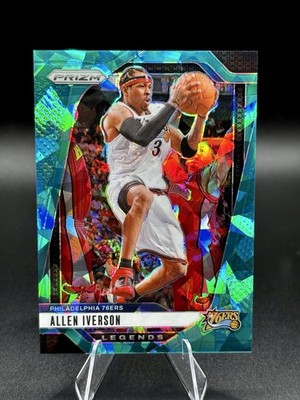 2024-25 Panini Prizm - Legends Allen Iverson #291 Teal Ice Prizm /225