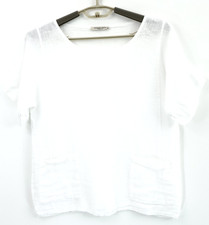 FRANCESCA BETTINI Womens 100% Linen Top Short...