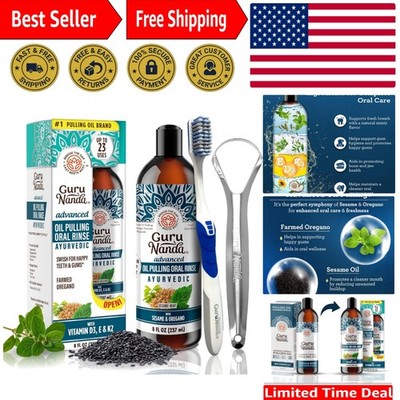 Advanced Oil Pulling Mouthwash - Natural Oral Care with Sesame & Oregano Oils