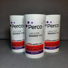 White Pricing Labels Perco Monarch 1131 Price Gun - Set Of 3 Sleeves, 24 Rolls
