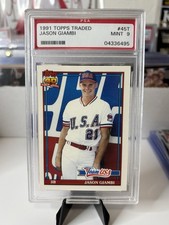 1991 Topps Traded Rookie Jason Giambi #45T PSA 9 Team USA Baseball Card. rookie card picture