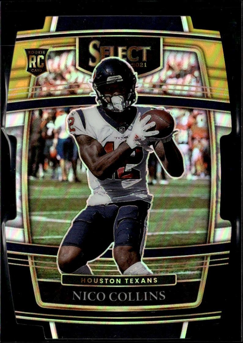 2021 Panini Select #69 Nico Collins Black and Gold Prizm Die Cut