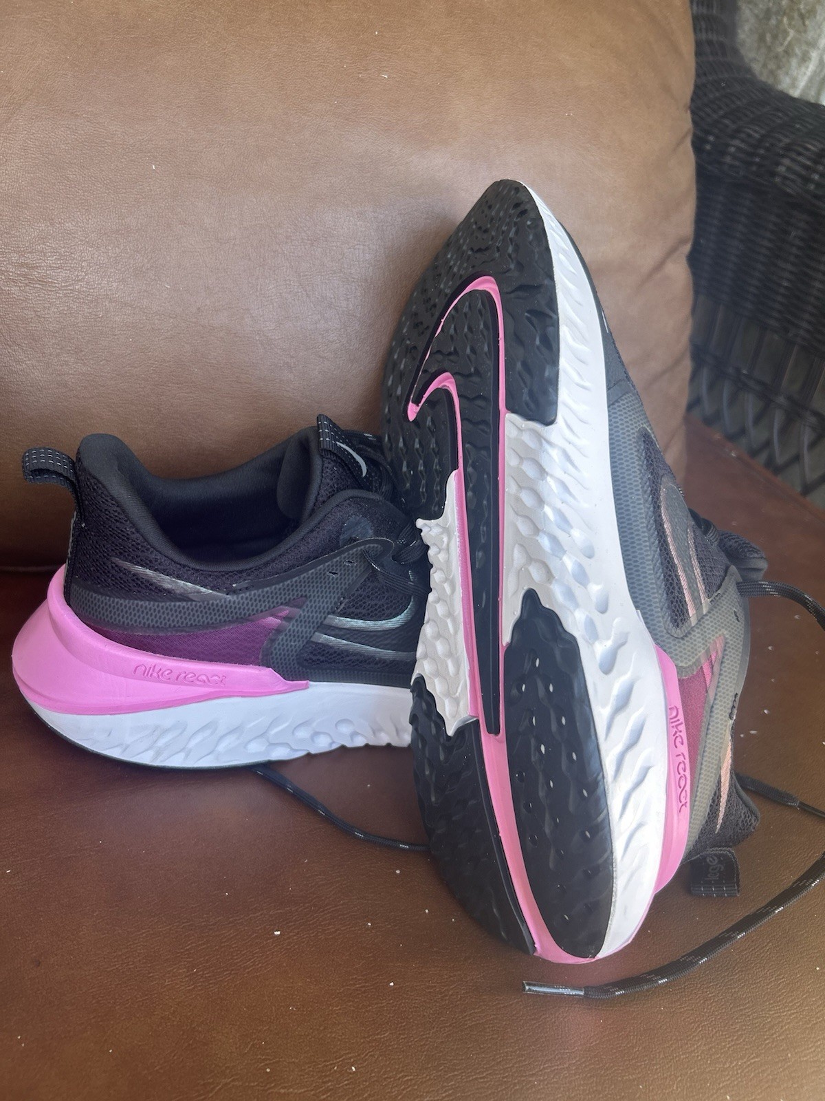Nike React Infinity Run Flyknit Black Pink Running Shoes