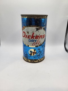 1950s DICKENS DRY ALE FLAT TOP BEER CAN GENESEE BREWING CO. ROCHESTER NY