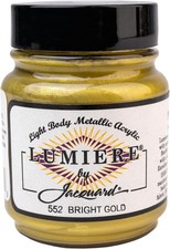 Jacquard Lumiere 2.25oz Fabric Paint 2.25 Fl Oz Pack of 1 , Bright Gold