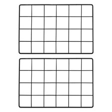 12x8" Wire Grid Panel, 2 Pcs Iron Decorative Wall Grid, Black