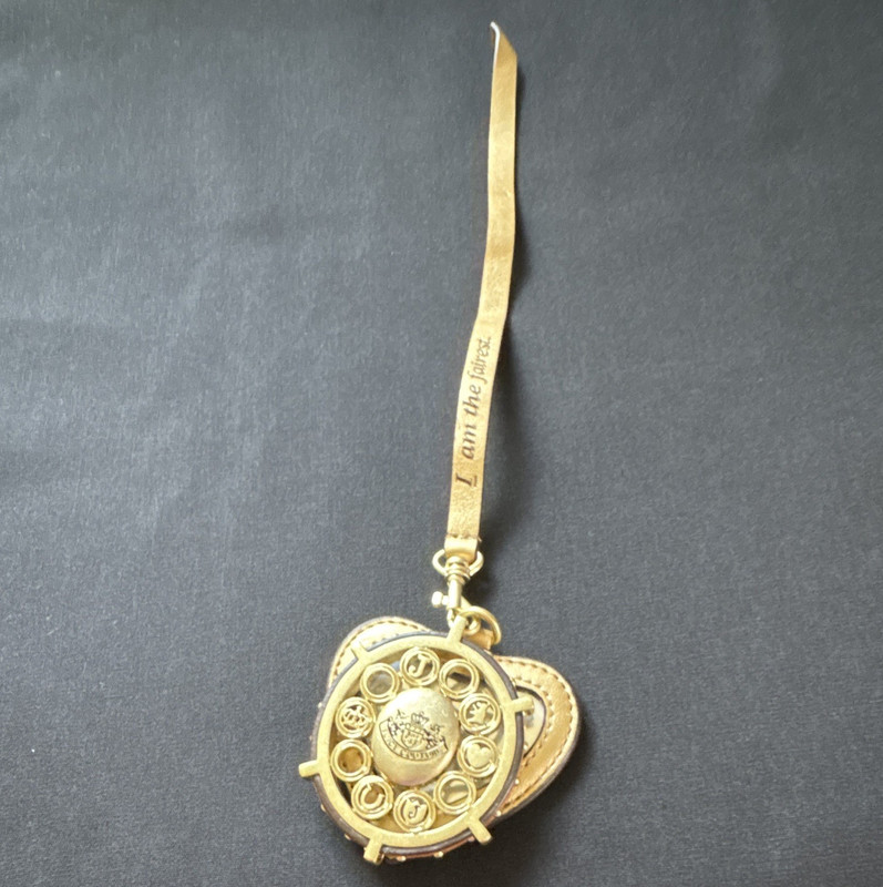Gold Heart Mirror Charm Keychain Bag Charm Initial J. Juicy Couture brand. 