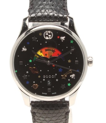 Used Gucci Watch Moon Phase G Timeless Quartz Black 126.4  display picture 3