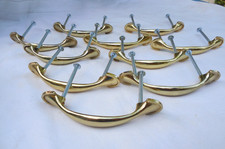 10 Gold / Brass Tone Cabinet Pulls w/ Hardware. - 3 in. Hole to Hole