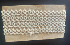 38"L x 1/2"W Approximate Vintage White Tatting/Tatted Lace Trim