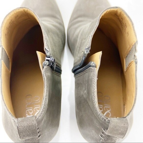 Franco Sarto Women's Atlas Boot Size 9.5 Block Heel Bootie Taupe Gray Nubuck - Picture 11 of 12