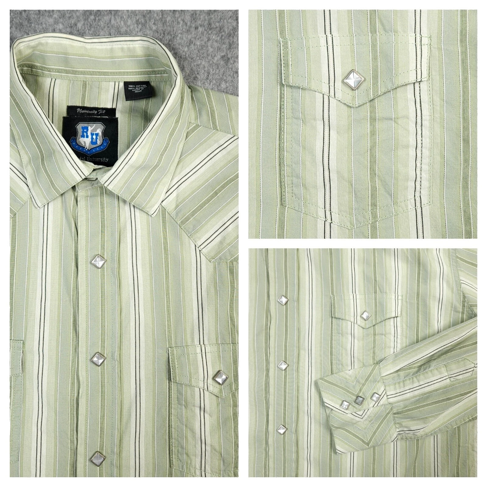 Resistol Striped Western Casual Button-Down Shirts for Men
