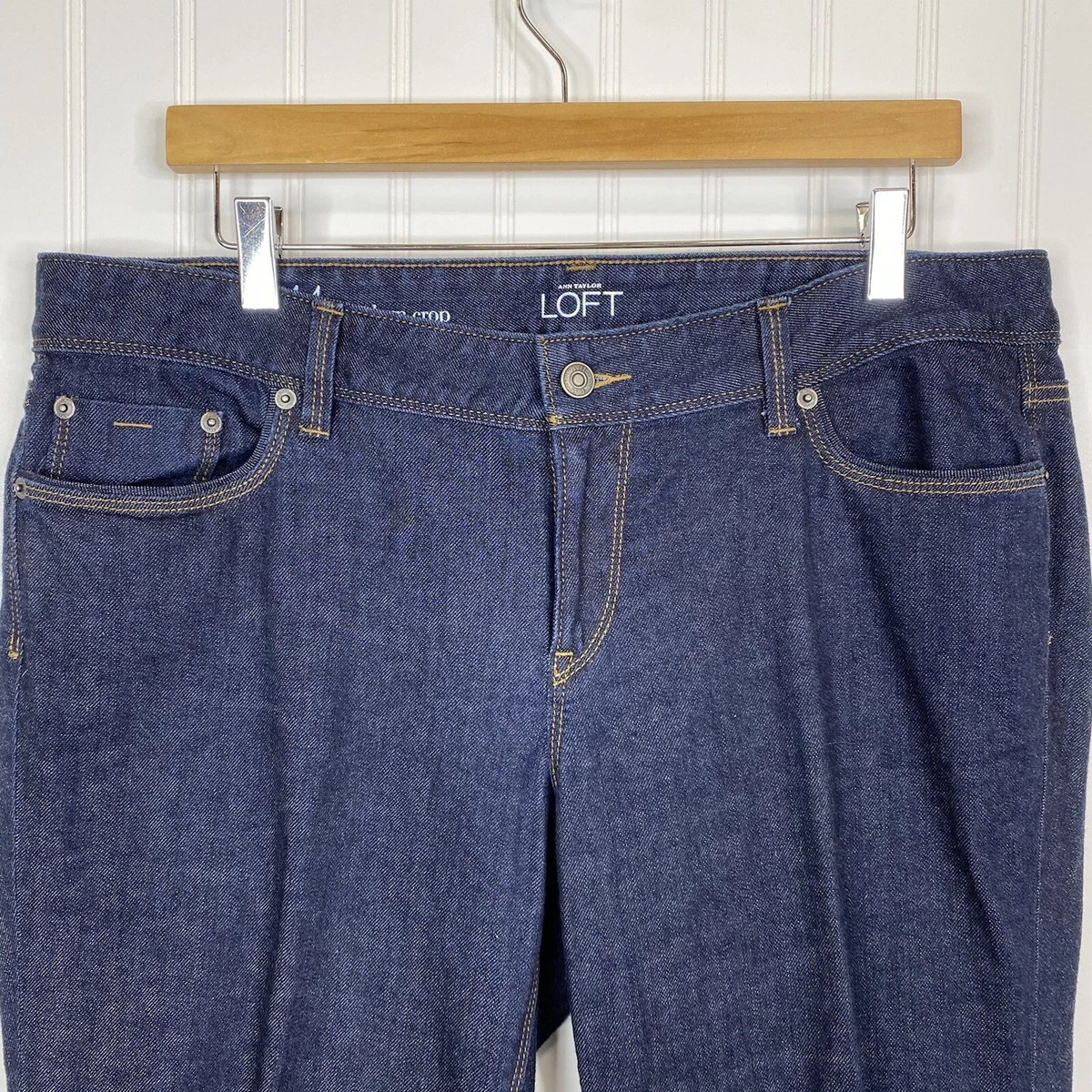 LOFT Modern Crop Jeans Dark Wash Straight 14 eBay