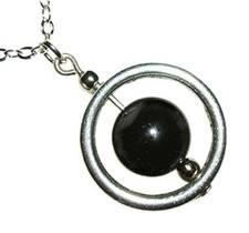 BLACK TOURMALINE Necklace Calms Anxiety Fidget Spinner GENUINE GEMSTONE