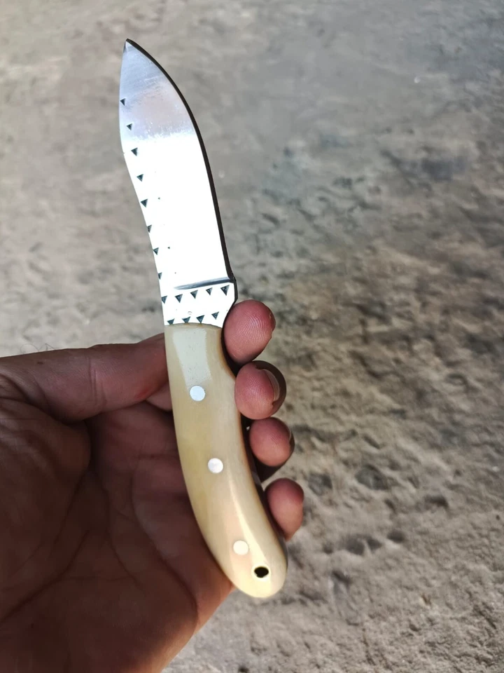 HANDFORGED CUSTOM HUNTING COWBOY SKINNER KNIFE WITH  BONE HANDLE&SHEATH - Image 4 of 4