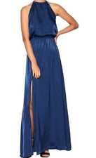 Show Me Your Mumu Women's Blue Heather Halter Sleeveless Maxi Dress Size XS