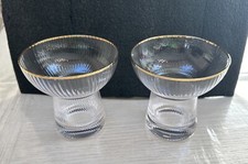 Stemless Lysenn Margarita Glasses Set Of 2 Elegant Vertical Stripes Cocktail