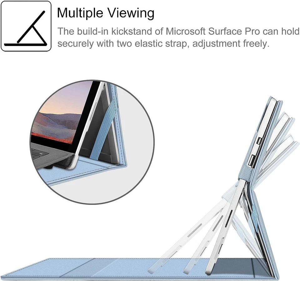 Case for 12.3 Inch Microsoft Surface Pro 7 Plus/7 6 5 4 Portfolio Business Cover - Image 3 of 4