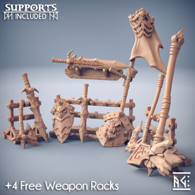 Frostmetal Clan Weapons Rack Miniature | D&D DnD | 