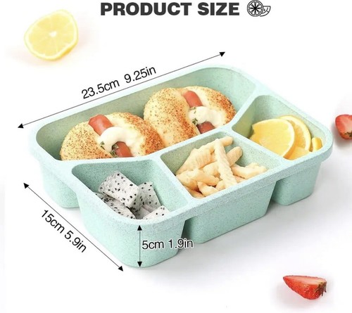 4 Pack Bento Lunch Box, 4 Compartment Meal Prep Containers, Lunch Box for Kids, - Picture 6 of 7