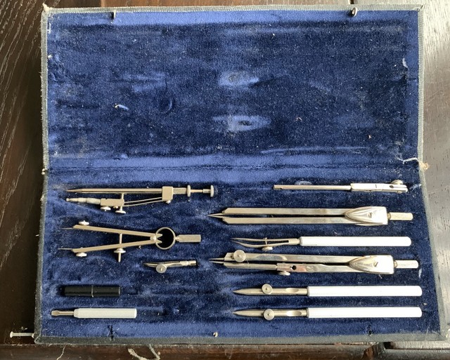 Vintage Kin Drafting Compass Drawing Engineering Architectural Still Tool Set eBay