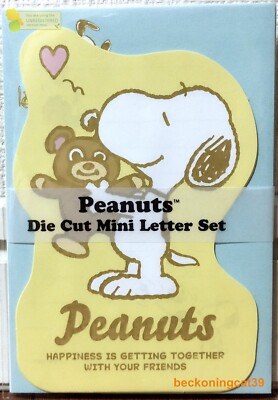 LETZTE Peanuts gestanzter Mini Brief 6 Umschläge 3er SET Snoopy Woodstock HER...