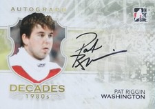 10-11 itg game decades 1980s base pat riggin washington capitals autograph auto
