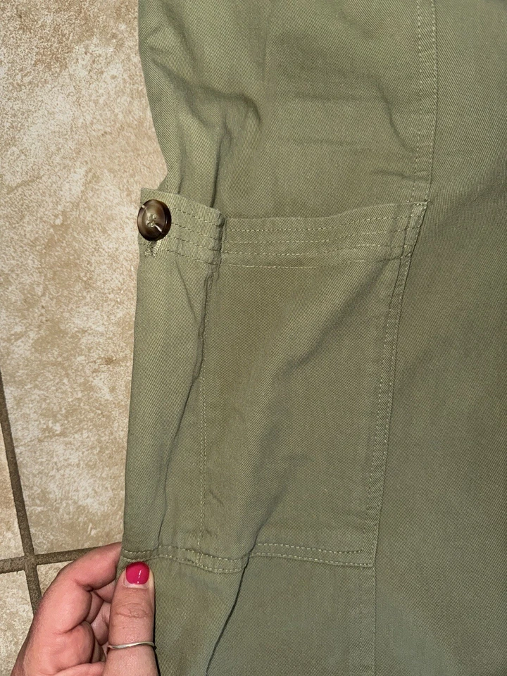 Женские штаны-карго 7 For All Mankind зеленые на шнурке общего назначения размер большой - Изображение 2 из 4