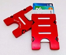 Billet Aluminum Wallet/Credit Card Holder , RFID protection, Standard, Red