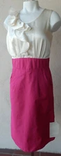 Bloomingdales Voom  Joy Han Sleeveless size M Fuchsia skirt Ivory top Dress NWT
