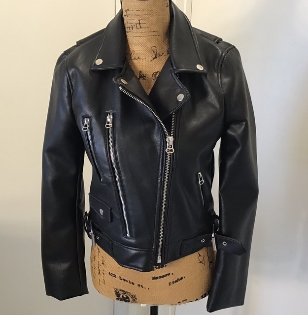 zara faux leather jacket with zips