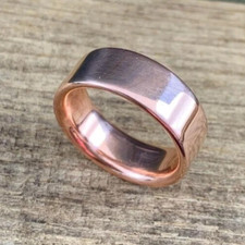 Solid Copper Band, Minimalist Healing Ring, Handmade, Unisex Band Ring