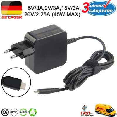 USB C Netzteil für HP Elite x2 1012 G1 Chromebook x360 11 Laptop Ladegerät 45W