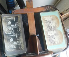 STEREO VIEW VIEWER AND 100  MIXED STEREO CARDS