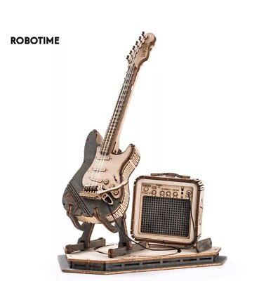  ORIGINAL Rokr E-Gitarre Puzzle 3D Holz Zum Selbermachen Puzzle Geschenk für Musiker