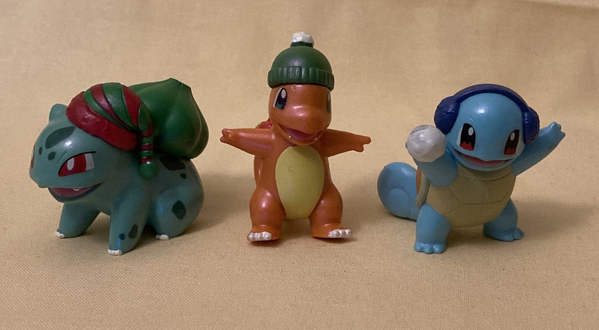 Pokemon 2021 Jazwares Winter Bulbasaur Charmander Squirtle Lot of