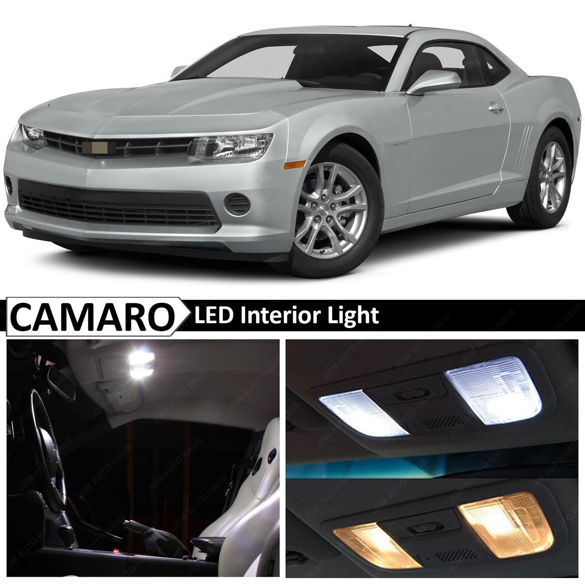 White Interior License Plate LED Lights Package Kit for 2010-2017 Chevy  Camaro